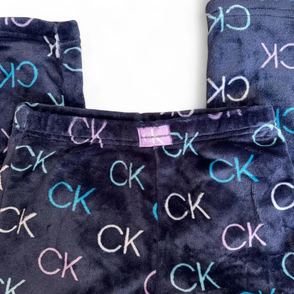 Calvin Klein Kids Plush Fleece 2-Piece Pajama Set Size M 7-8